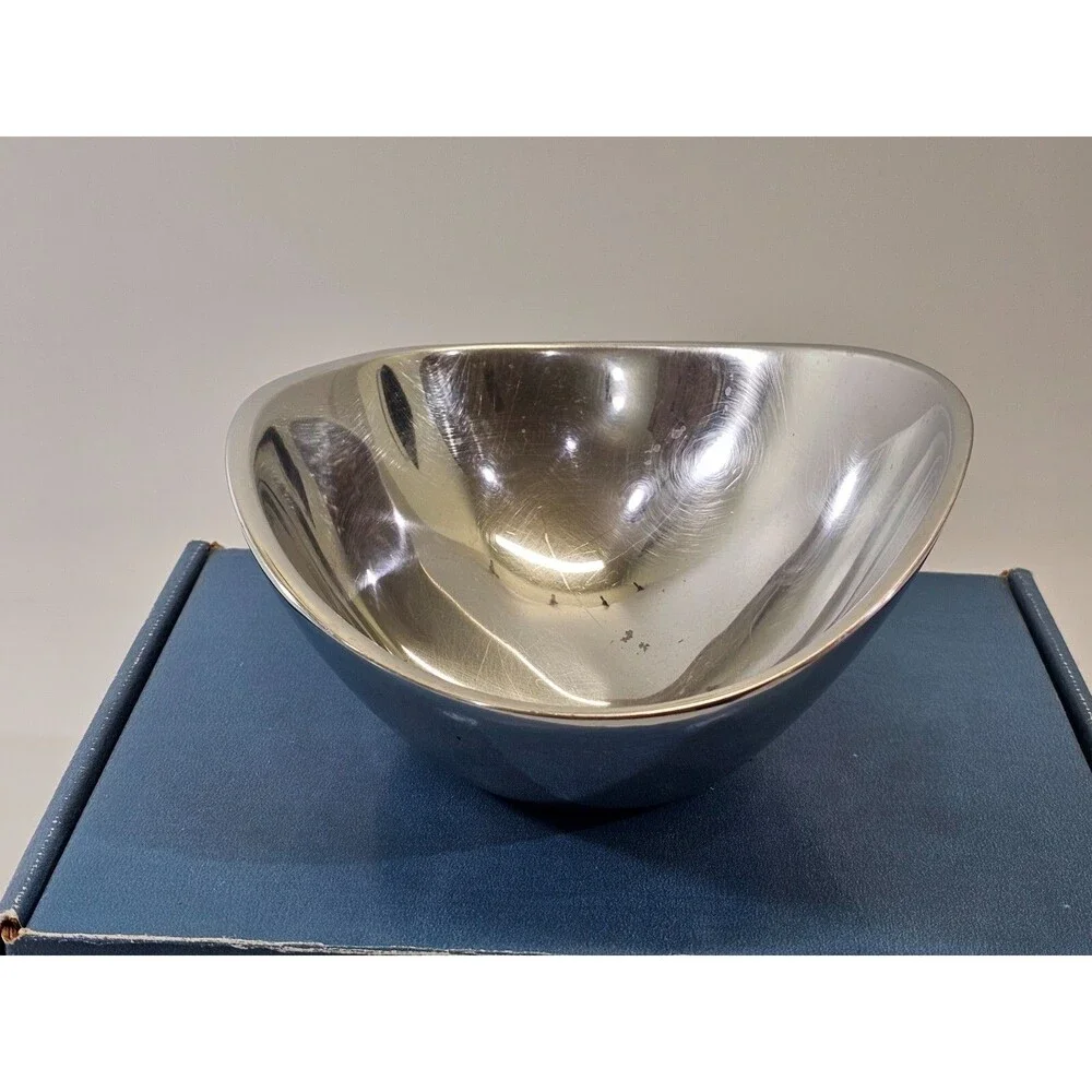 NAMBE Silver Metal Butterfly Decorative Bowl 567 1967 Made in USA 7